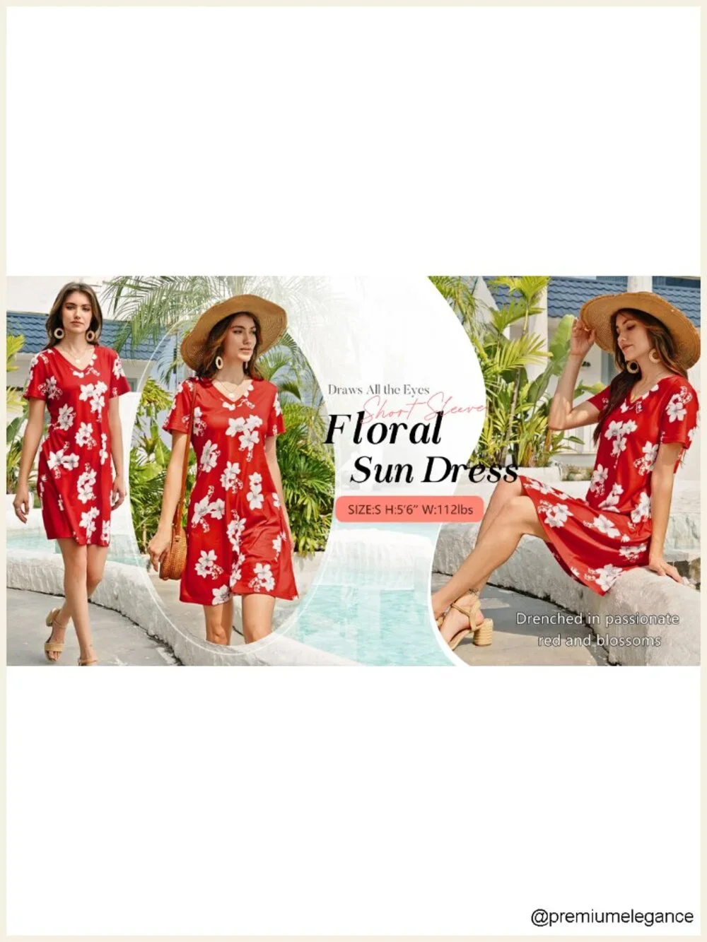 Womens Loose Fit T-Shirt Dress with Pockets Casual Summer V-Neck Short Sleeve